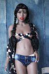 Life Size Black Sex Dolls for Sale Slim Love Doll with Small Breasts 165cm - Janet