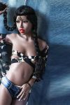 Life Size Black Sex Dolls for Sale Slim Love Doll with Small Breasts 165cm - Janet