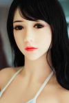Asian Skinny Looking Realistic Sex Dolls with Long Black Hair 158cm - Abby