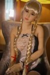 Obedient Korean Sex Doll with Long Golden Hair 165cm Angela